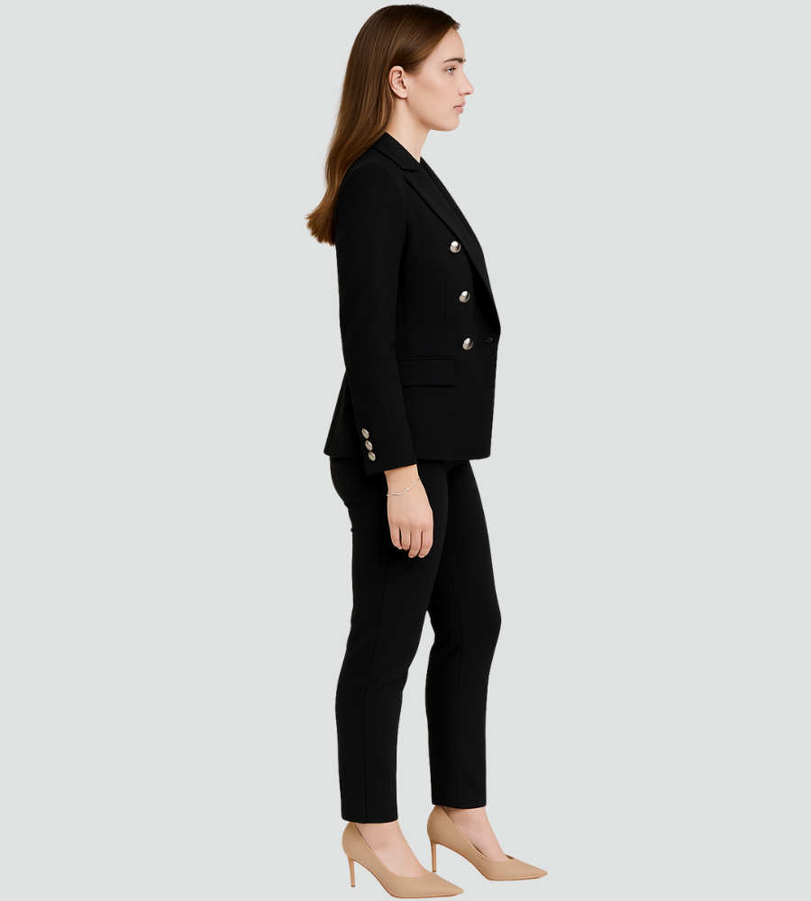 Women's Double Breasted Blazer And Trouser Suit
