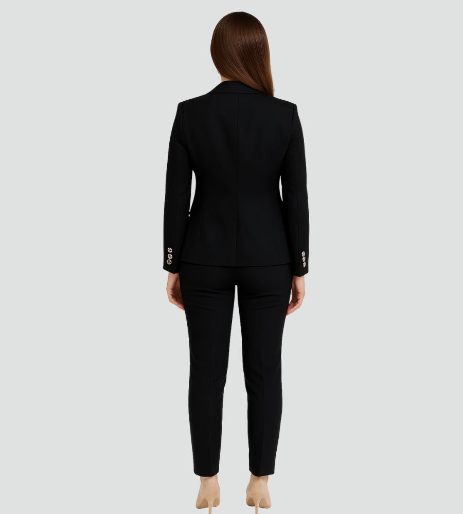 Women's Double Breasted Blazer And Trouser Suit