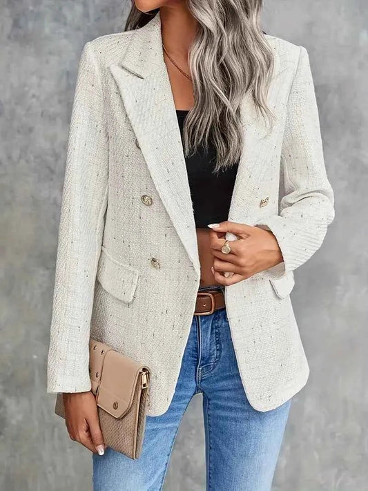 Women's Double Breasted Bouclé Tweed Blazer