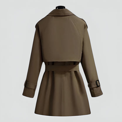 Women's Double Breasted Mid Length Trench Coat