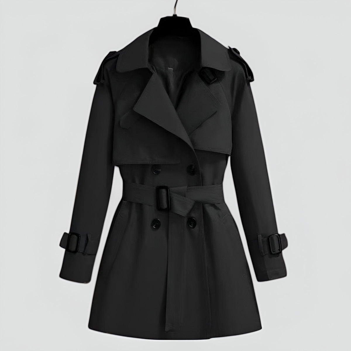 Women's Double Breasted Mid Length Trench Coat