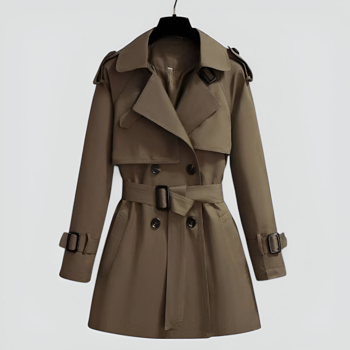 Women's Double Breasted Mid Length Trench Coat
