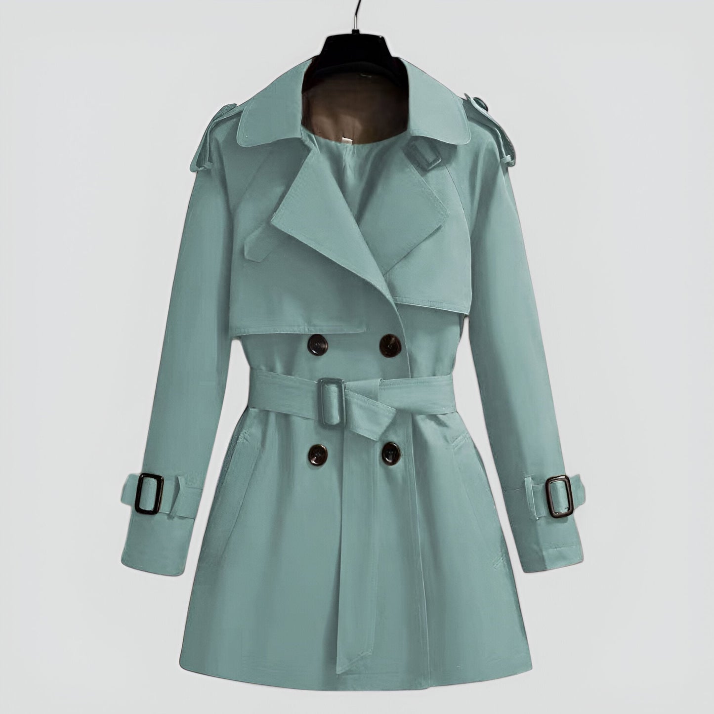 Women's Double Breasted Mid Length Trench Coat