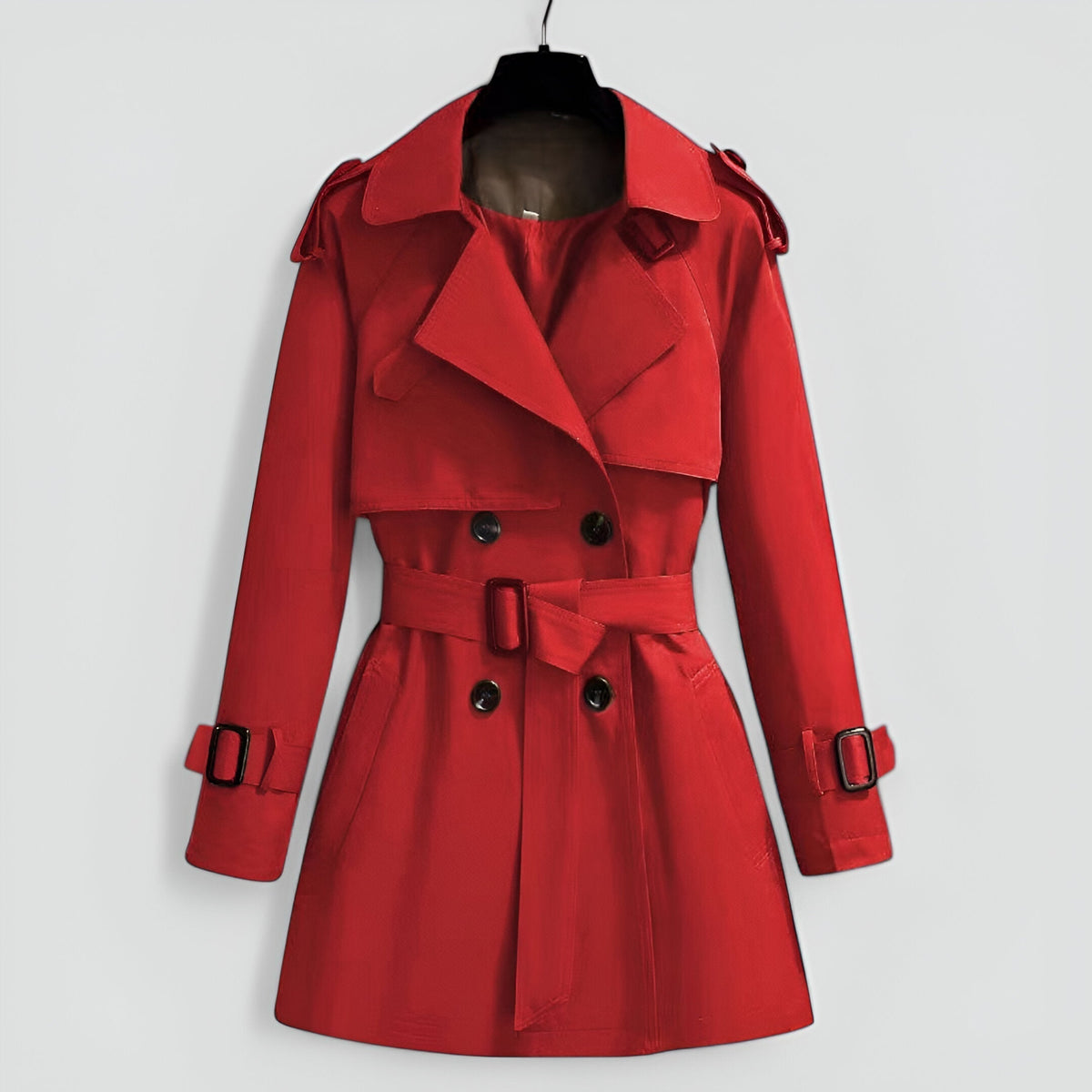 Women's Double Breasted Mid Length Trench Coat