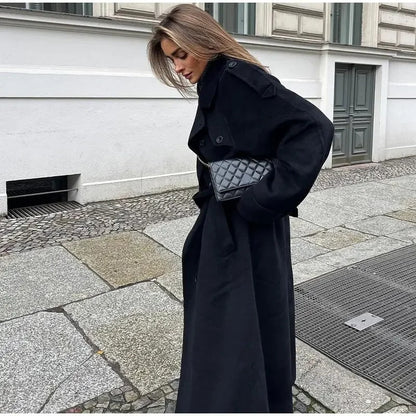 Women's Double Breasted Military Trench Coat