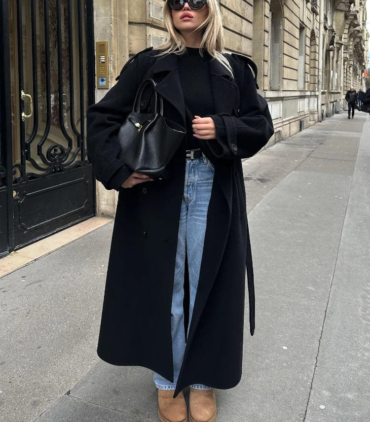 Women's Double Breasted Military Trench Coat