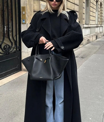 Women's Double Breasted Military Trench Coat