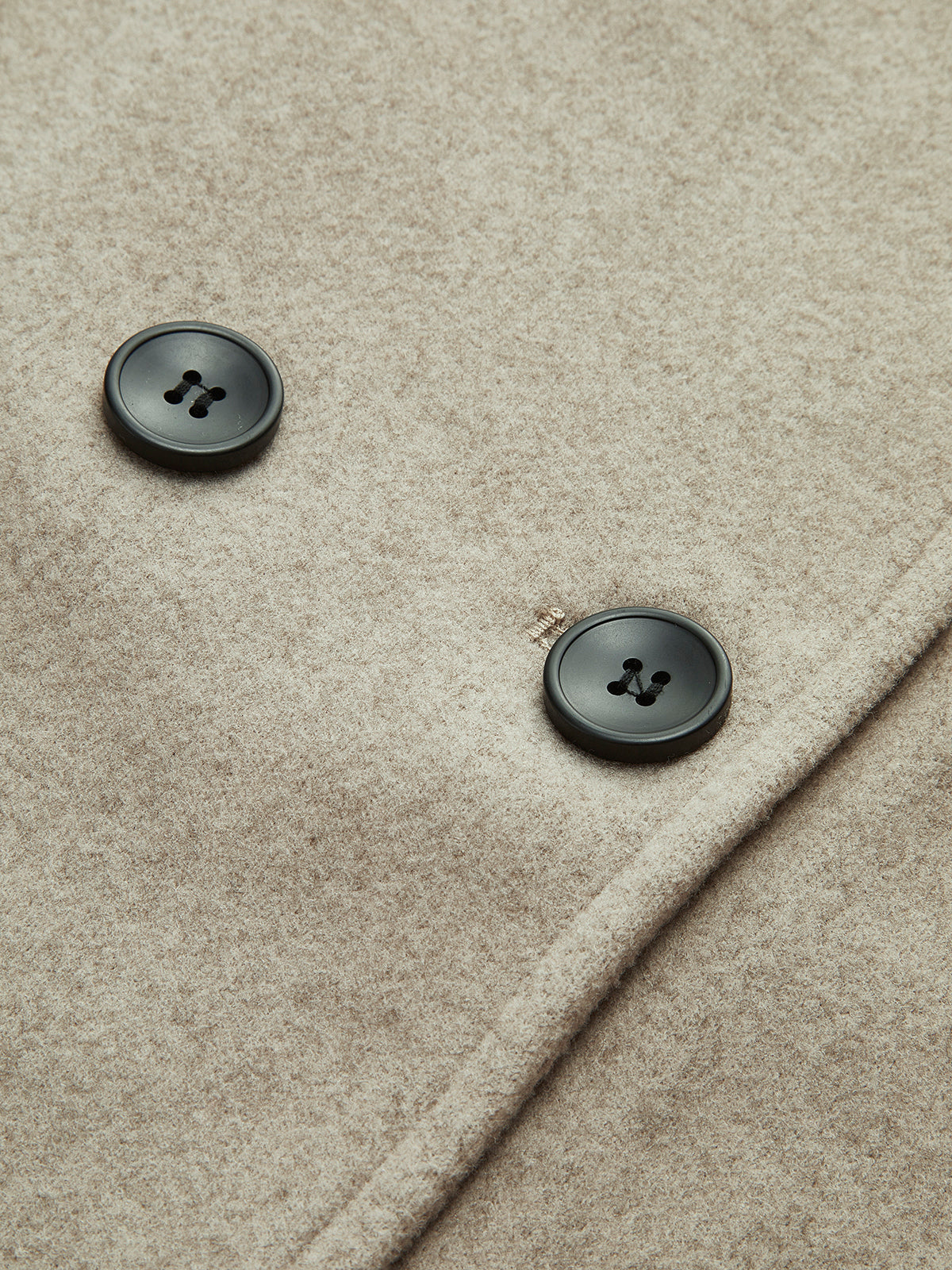 Women's Double Breasted Pea Coat With Stand Collar