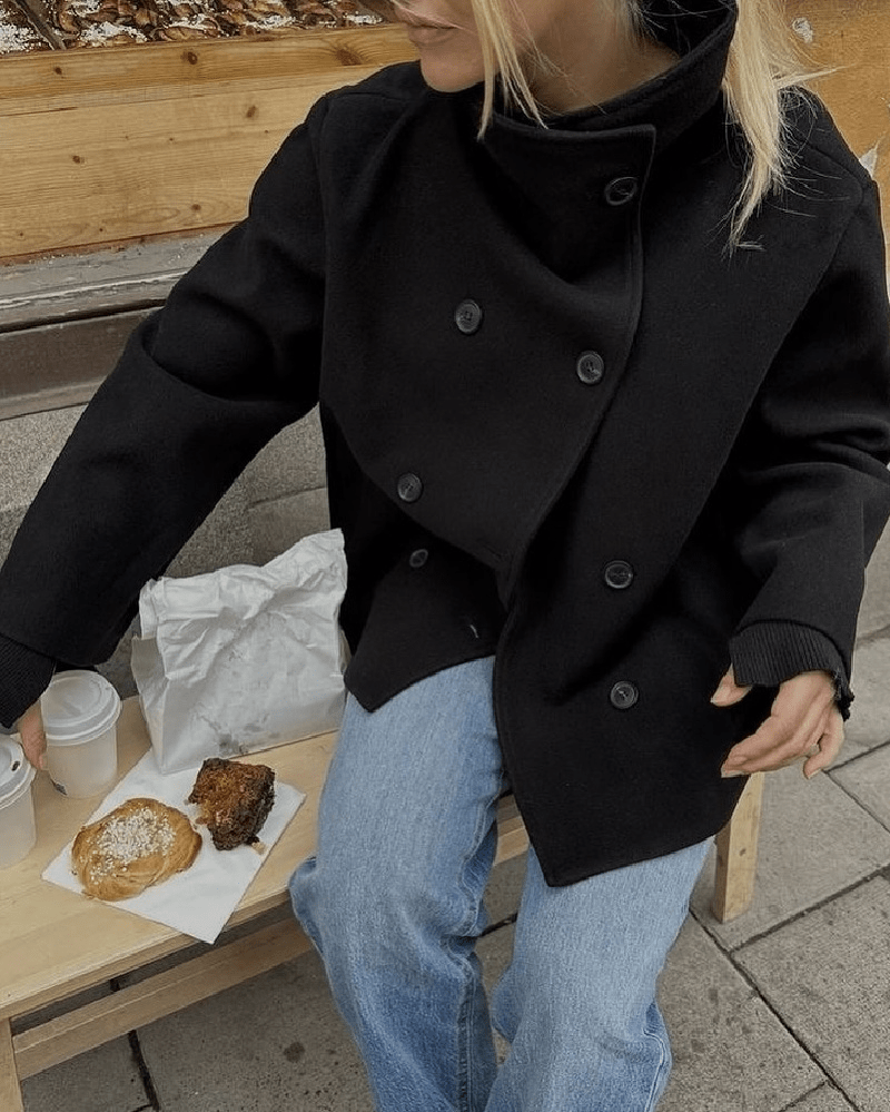Women's Double Breasted Stand Collar Jacket