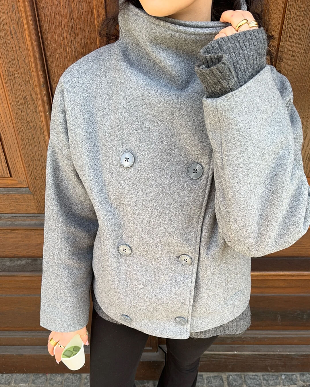 Women's Double Breasted Stand Collar Jacket