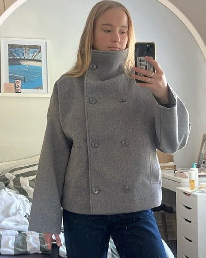 Women's Double Breasted Stand Collar Jacket
