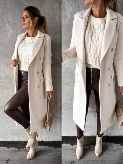 Women's Double Breasted Wool Winter Coat