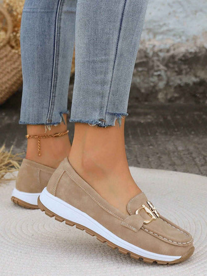 Women's Elegant Buckle Detail Loafers