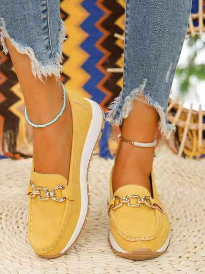 Women's Elegant Buckle Detail Loafers