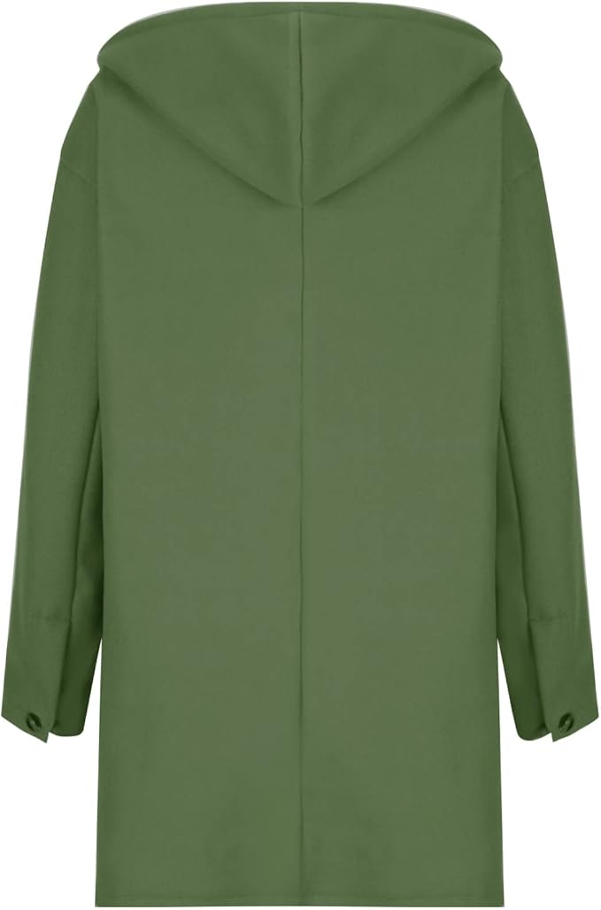 Women's Elegant Longline Winter Coat with Hood & Notch Lapel