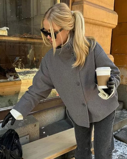 Women's Elegant Stand Collar Jacket