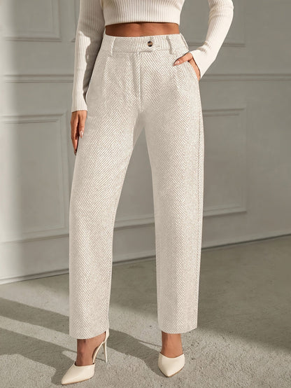 Women's Elegant Straight Leg Office Trousers with