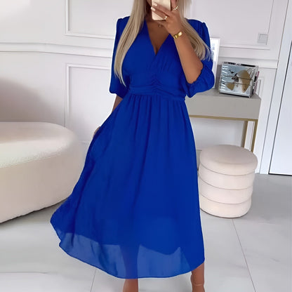 Women's Elegant Wrap Midi Dress