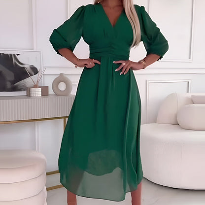Women's Elegant Wrap Midi Dress