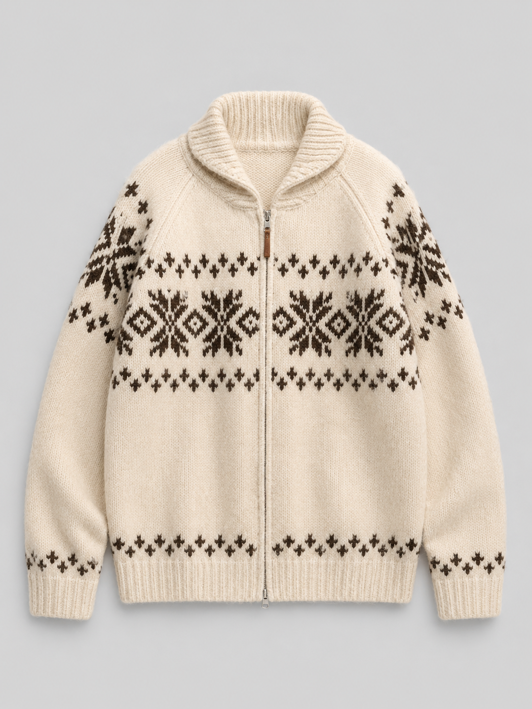 Women's Fair Isle Zip-Up Knit Cardigan