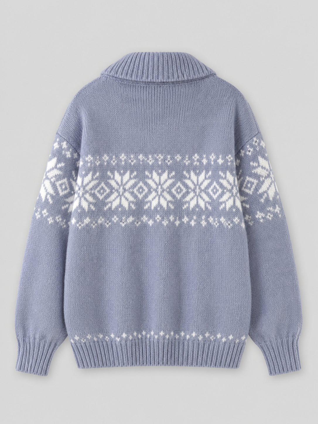 Women's Fair Isle Zip-Up Knit Cardigan