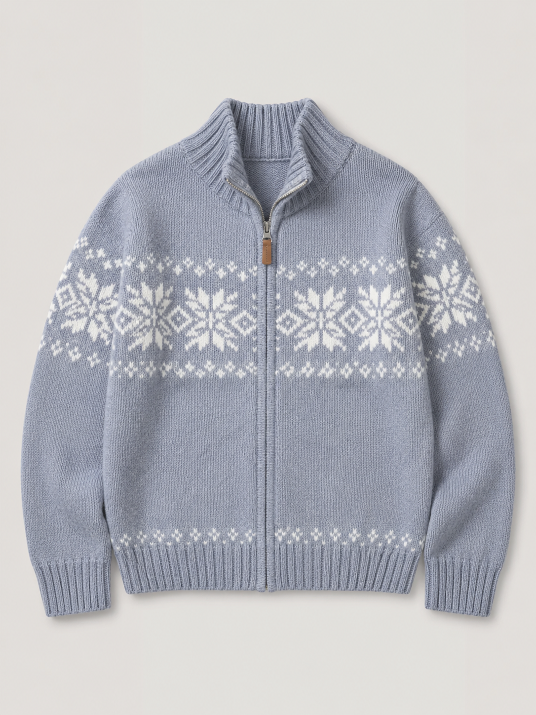 Women's Fair Isle Zip-Up Knit Cardigan