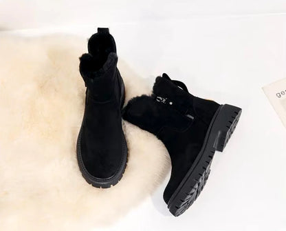 Women's faux fur lined winter ankle boots colour options