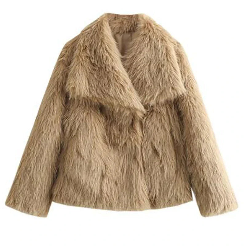 Women's Faux Fur Short Winter Jacket