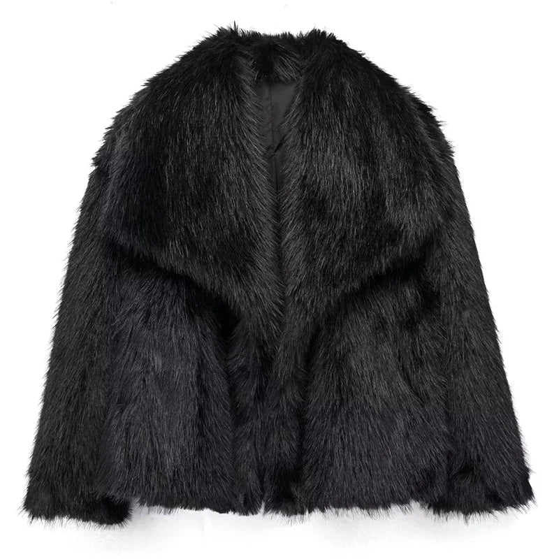 Women's Faux Fur Short Winter Jacket