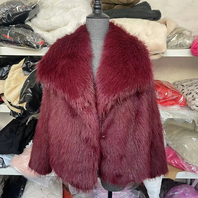 Women's Faux Fur Short Winter Jacket