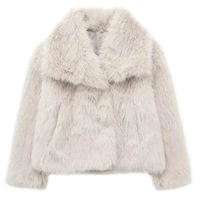 Women's Faux Fur Short Winter Jacket