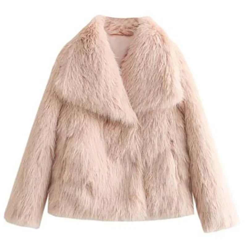 Women's Faux Fur Short Winter Jacket