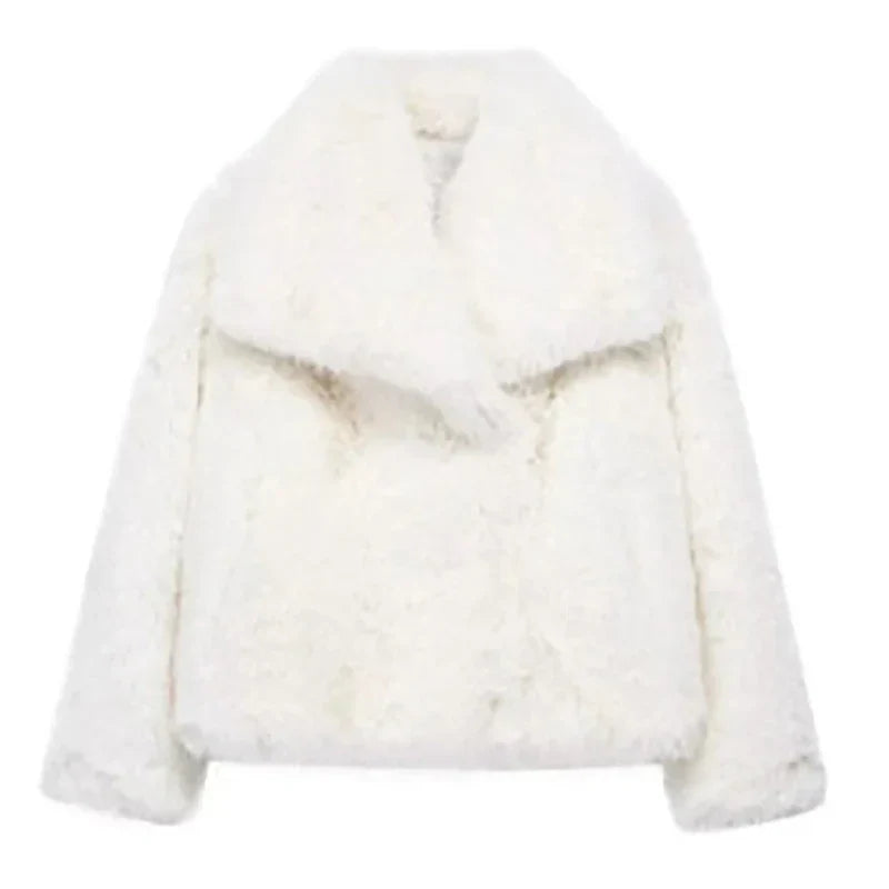 Women's Faux Fur Short Winter Jacket