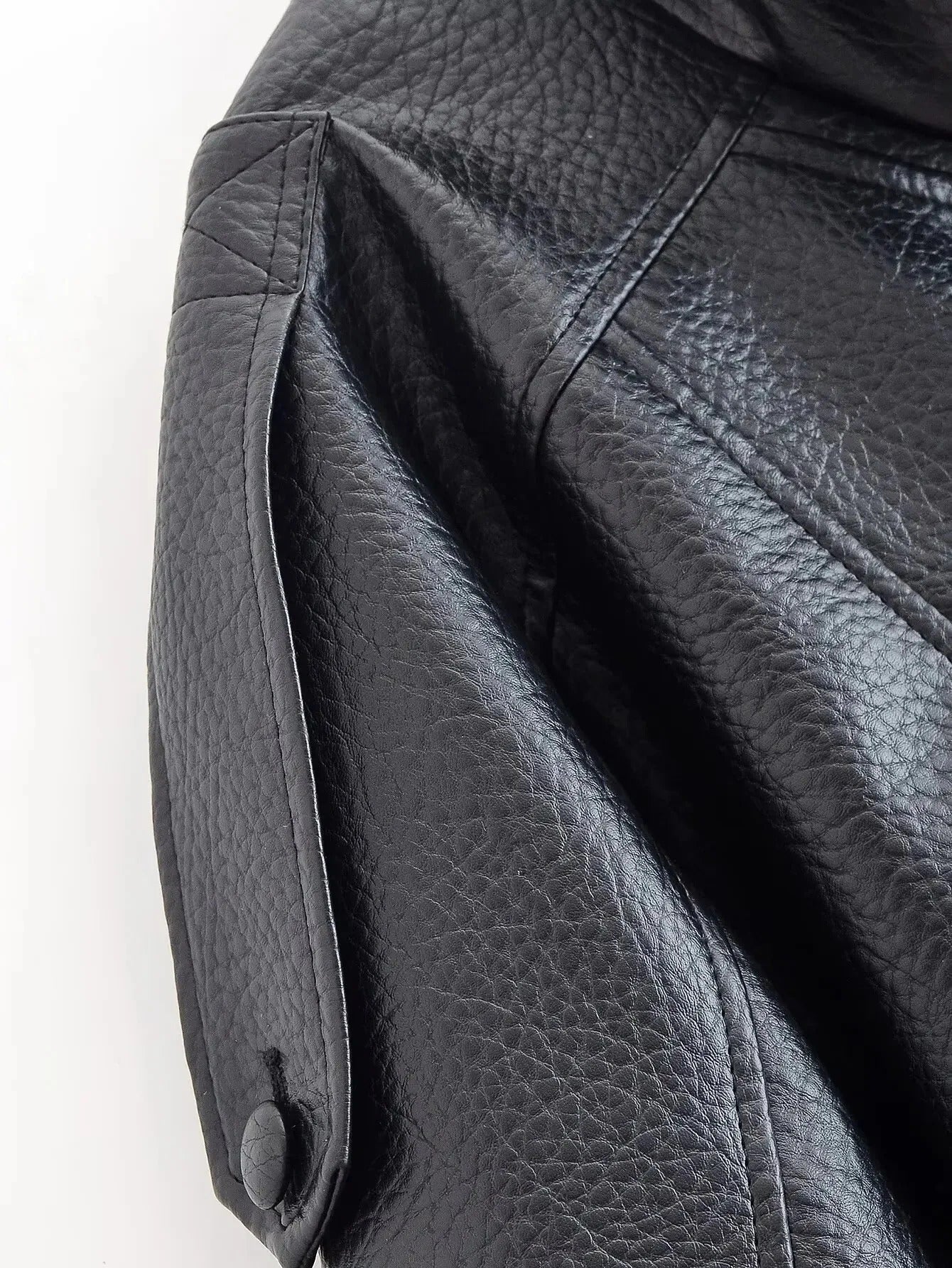 Women's Faux Leather High Neck Zip Up Jacket