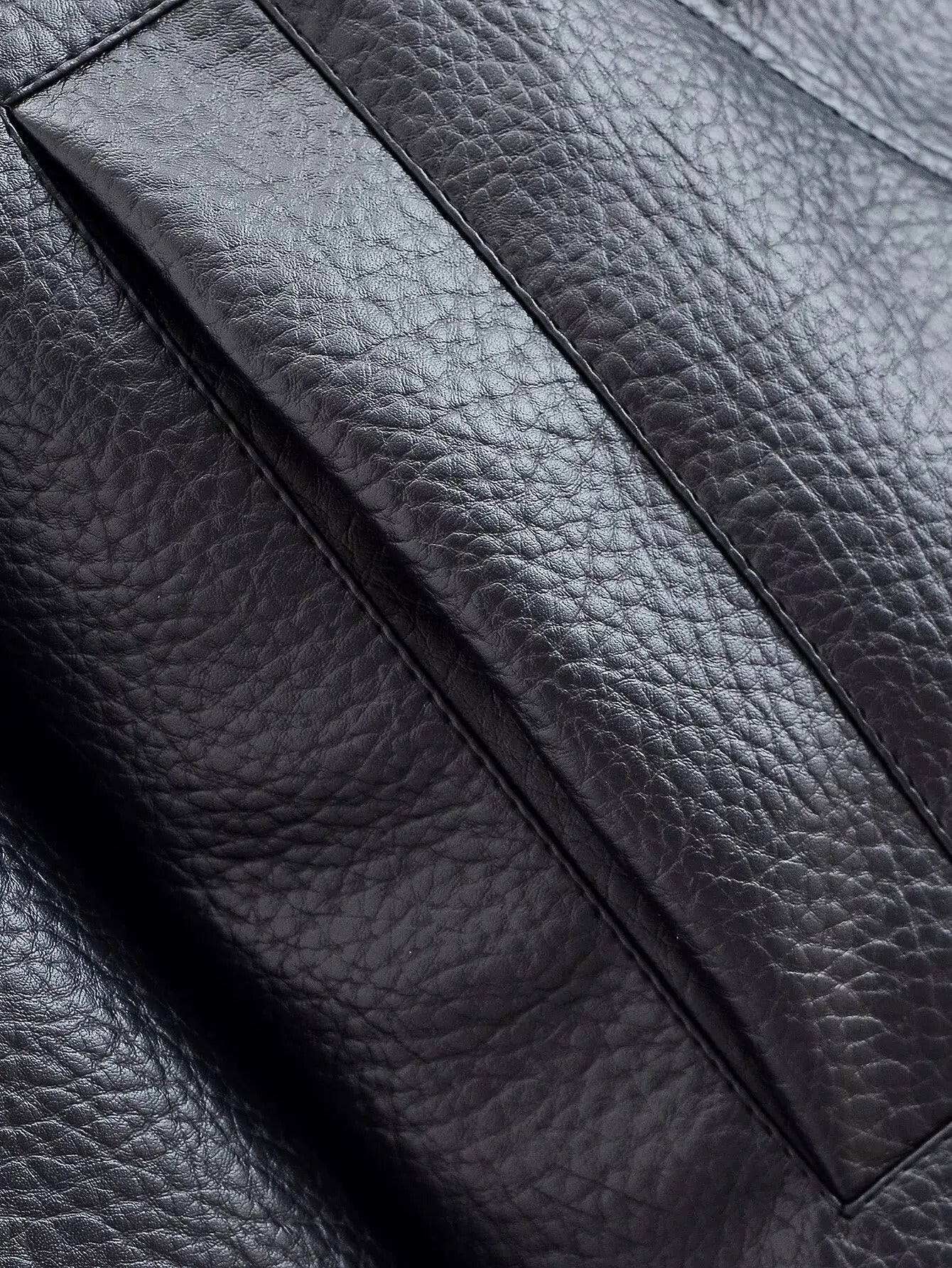 Women's Faux Leather High Neck Zip Up Jacket