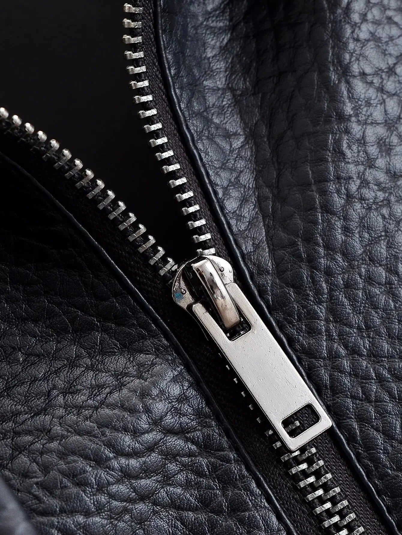 Women's Faux Leather High Neck Zip Up Jacket