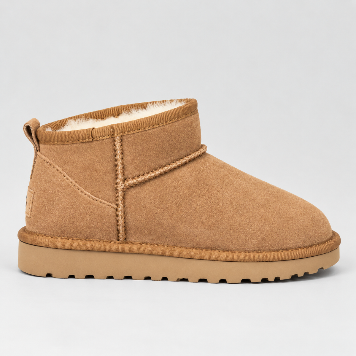 Women's Faux Suede Fur Lined Ankle Boots with Grip Sole