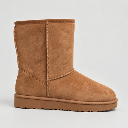 Women's Faux Suede Mid Calf Winter Boots with Soft Lining