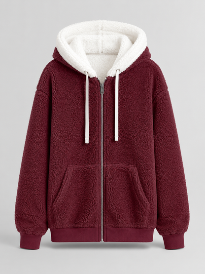 Women's Fleece Hooded Zip-Up Jacket