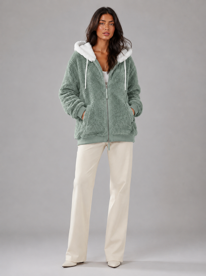Women's Fleece Hooded Zip-Up Jacket
