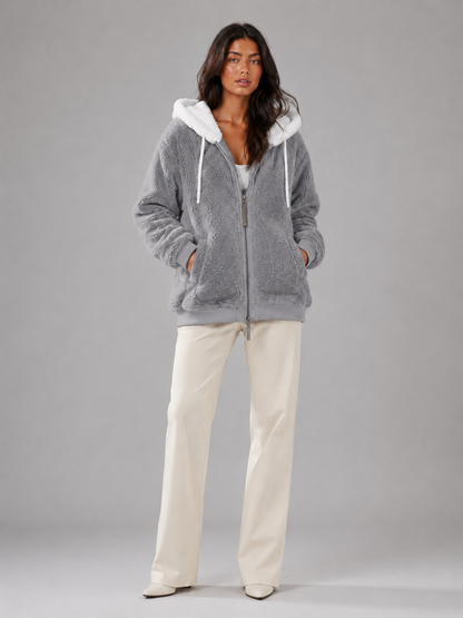 Women's Fleece Hooded Zip-Up Jacket