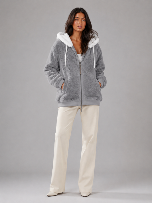 Women's Fleece Hooded Zip-Up Jacket