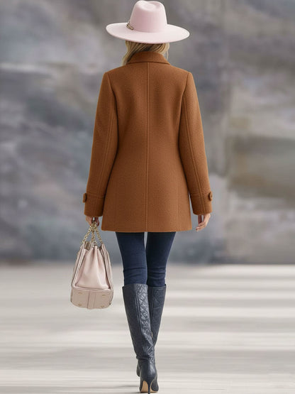 Women's Fleece Jacket with Zip Front and Stand Collar
