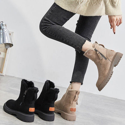 Women's Fleece Lined Faux Suede Platform Ankle Boots