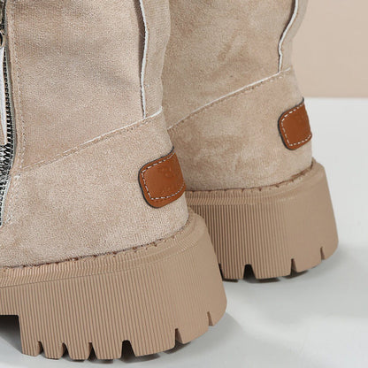 Women's Fleece Lined Faux Suede Platform Ankle Boots