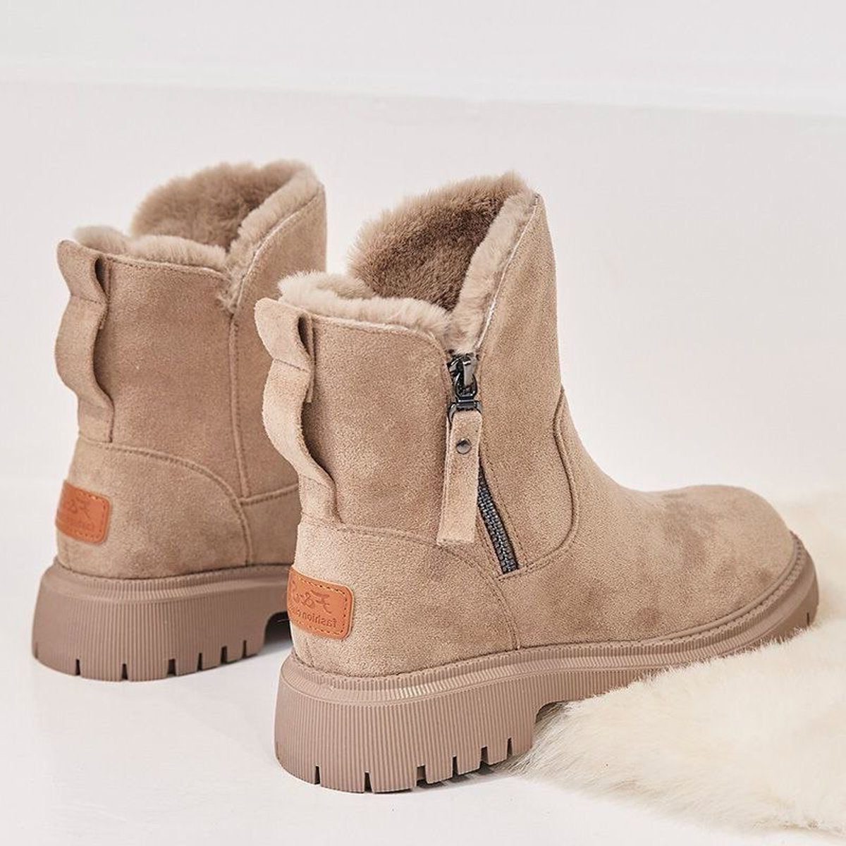 Women's Fleece Lined Faux Suede Platform Ankle Boots