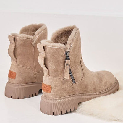 Women's Fleece Lined Faux Suede Platform Ankle Boots
