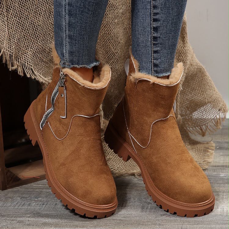 Women's Fleece Lined Faux Suede Platform Ankle Boots