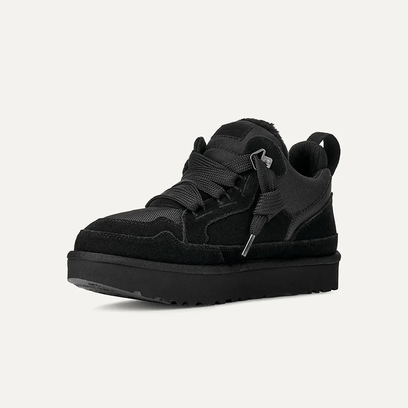Women's faux suede platform winter trainers top view