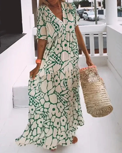Women's Floral Print Bohemian Maxi Dress